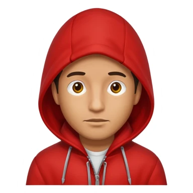 Man in red coat, hood down sticker