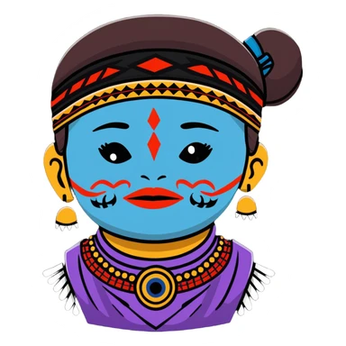 Toltec person with face paint and traditional attire sticker