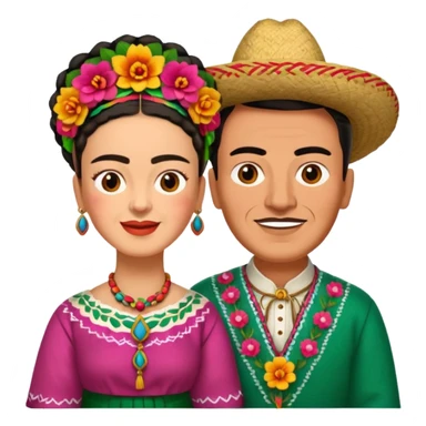 Frida Kahlo with husband sticker