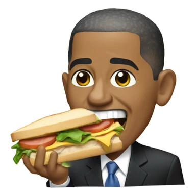 Barack Obama eating a Sandwich sticker
