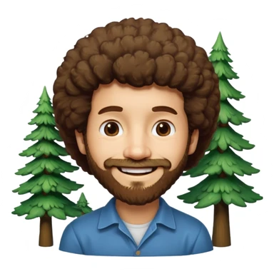 Bob Ross and Happy Little trees sticker