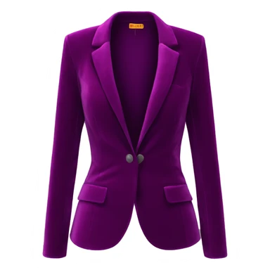 Realistic isolated open purple wine color velvet feminine fashion blazer jacket.  sticker