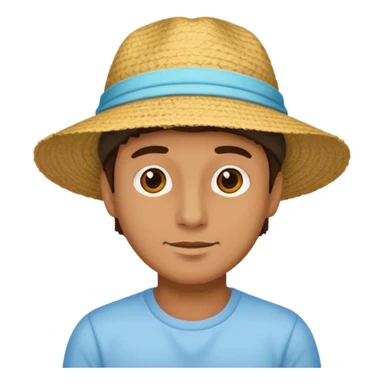 man with summer hat sticker