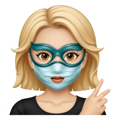 Face clen girl selfiewith masck face sticker