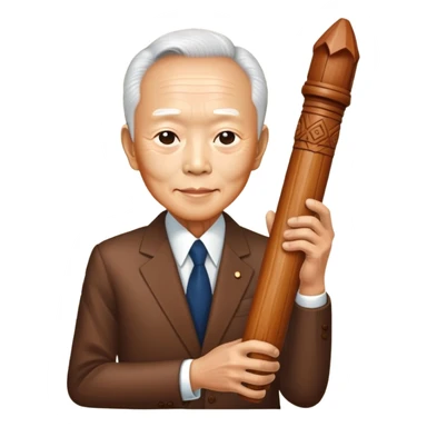 lee kuan yew holding a phallic totem sticker
