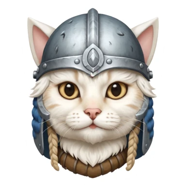 viking white cat sticker