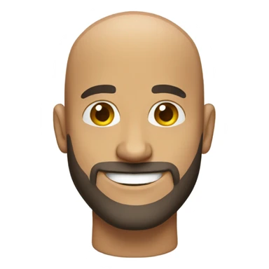 smiling bald man with beard portrait sticker