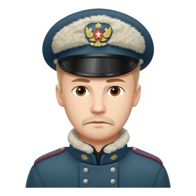 crazy russian soldier man with ushanka sticker