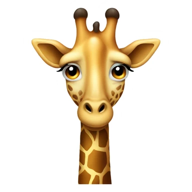 Sad giraffe with a frown and teardrop. sticker