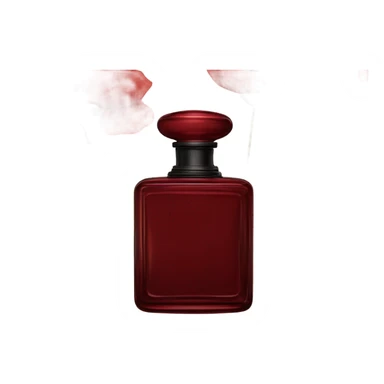 Dark red vintage French style perfume bottle with red poppies
 sticker