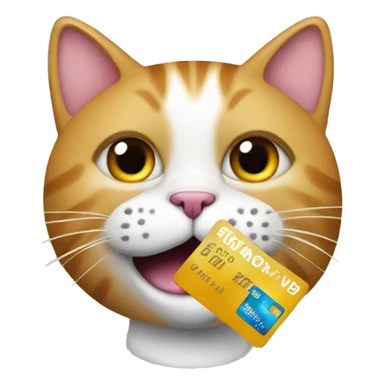 Cat with credit card in mouth sticker