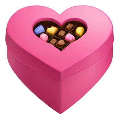 Pink heart box with chocolates  sticker