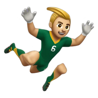 Springbok South African rugby player diving midair scoring a try sticker