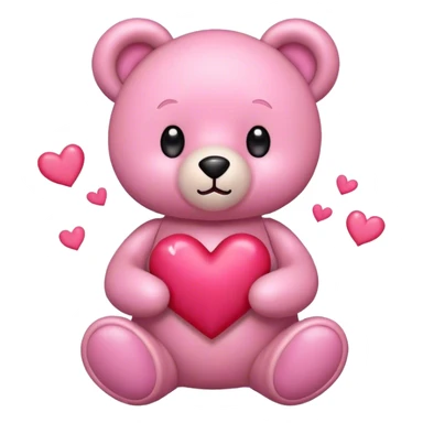 pink cute teddy bear sending hearts and love sticker