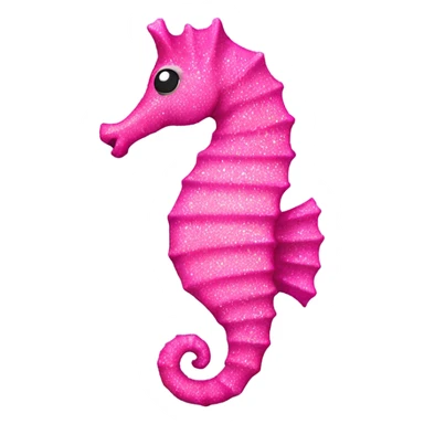 Pink seahorse with glitter  sticker