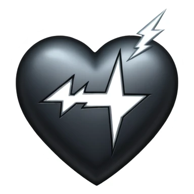 emo heart with night sky and silver lightning sticker