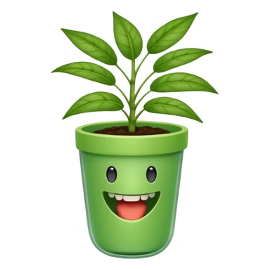 Vaso de vidro com uma planta carnívora de boca aberta sticker