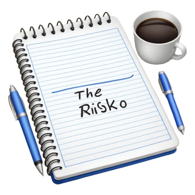 Mach mir ein Heft das auf einem schreibtisch liegt wo RISIKO draufsteht sticker