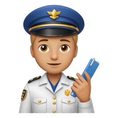 create a realistic emoji of a packaging person with a protocol in his hand writing something down. sticker