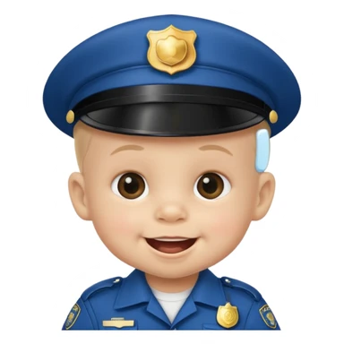 baby police with pacifier in mouth sticker
