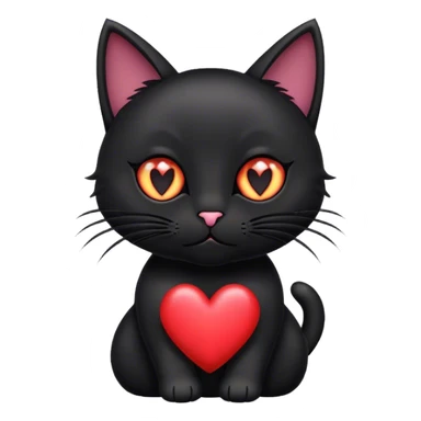 black cat with heart eyes sticker