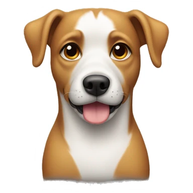 Dog with one ear up and second down, black  sticker