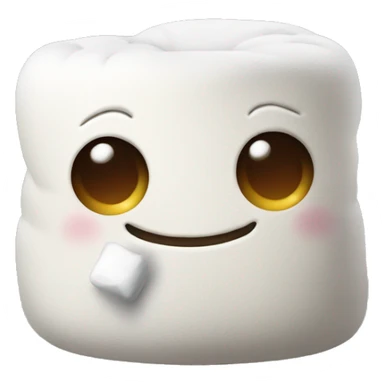 A marshmallow with a smile and dead eyes  sticker