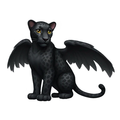 winged black leopard sticker