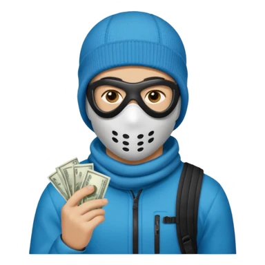 young man with a skimask doing a Money spread sticker