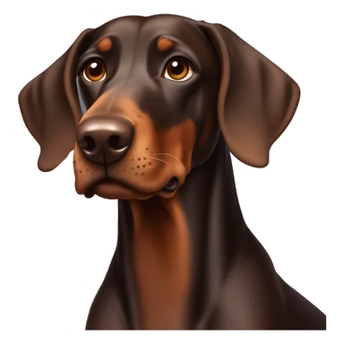 Barking chocolate doberman with floppy ears sticker