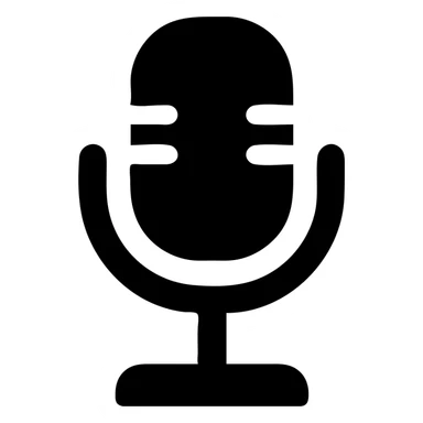 A microphone in a black filled icon style, vintage. sticker