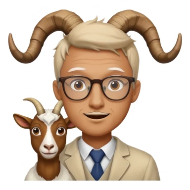 man with goat horn and eyeglasses sticker