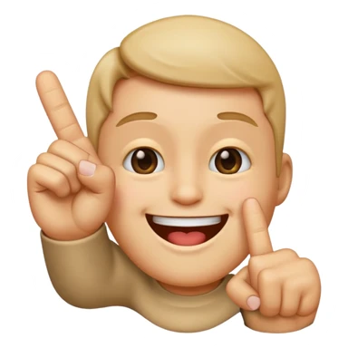 Make me an emoji that has the middle finger sticking up with a smile on there face sticker