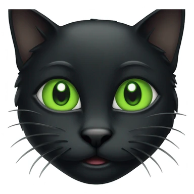 black cat with green eyes smiling sticker
