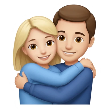 Texte ´Gros câlin’, en dessous un homme fait un câlin à sa sœur.  sticker