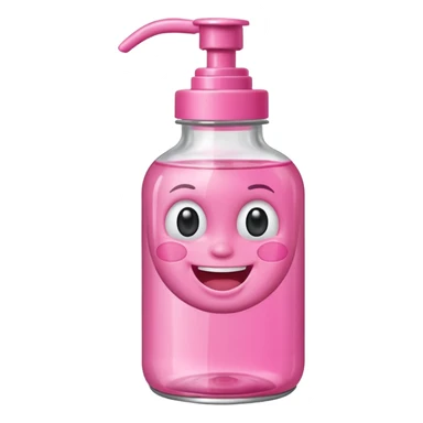 Smiling freaky baby oil bottle pink sticker