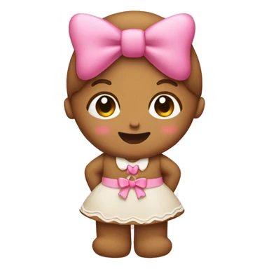 A girl gingerbread with a pink bow. Neutral colours sticker
