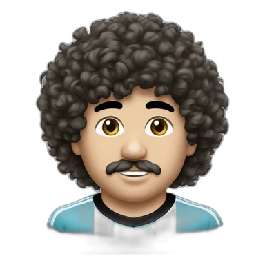 Curly hair Maradona México 86 argentina tshirt sticker
