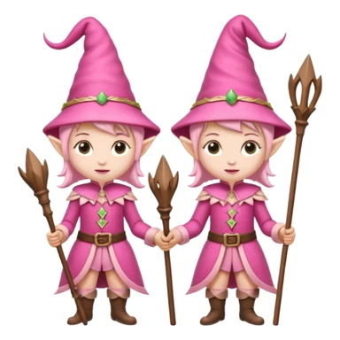 pink elves with staff sticker
