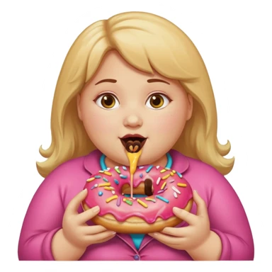 fat girl eating donuts sticker