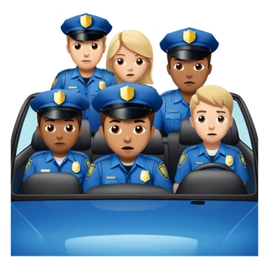 A police man in a patroll chasing a group of 4 teenagers in a car that are 1 of them drunk and the three others are worried sticker
