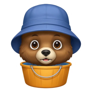 Bear with bucket hat sticker