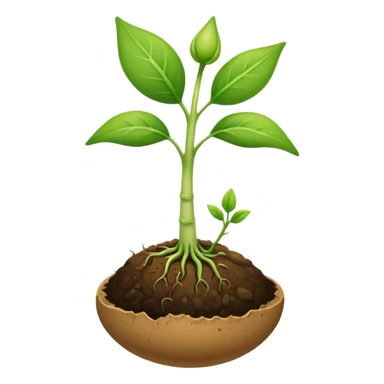 A seed germinating with a sprout sticking out of it  sticker