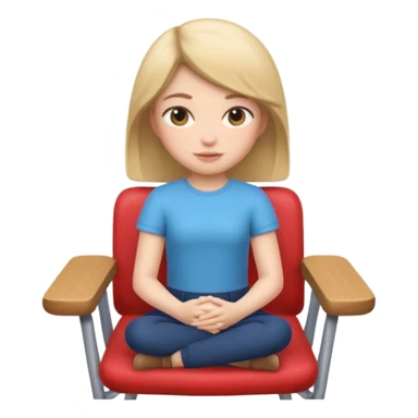 Memoji girl sitting on a chair from back sticker
