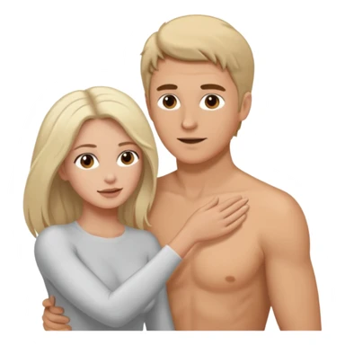 White man touching White woman breasts naked and pulling her hair sticker