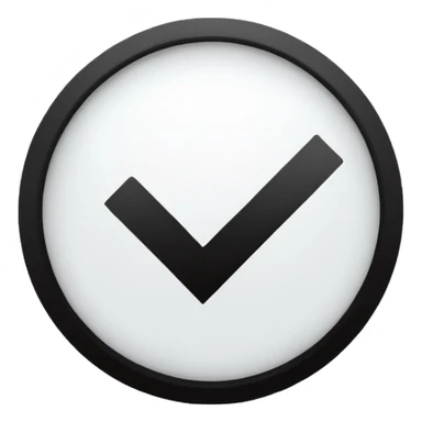 White circle with a black check mark on ir sticker