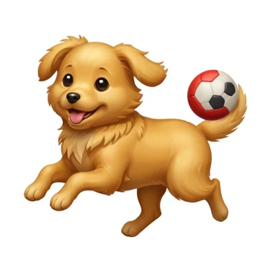 happy dog running after ball sticker