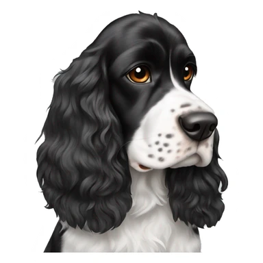 black and white english cocker spaniel and nose spots sticker