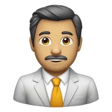 un oso con traje de empresario pensando sticker