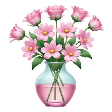 vase of pink flowers sticker